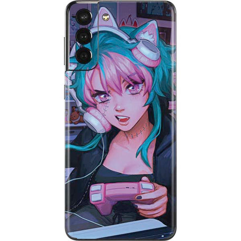 Anime Catgirl Gamer Nerd by Ivy Dolamore Galaxy S21 Plus 5G Skin